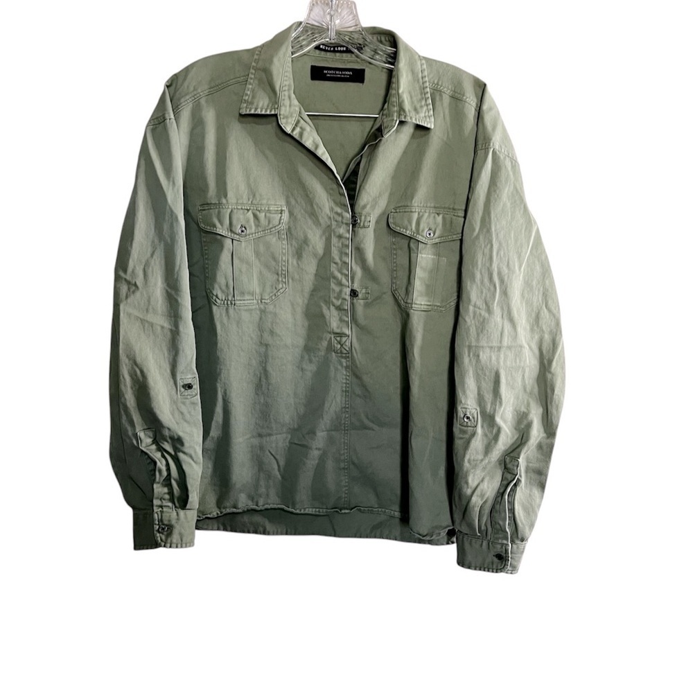 Scotch & Soda Military Army Green Never Look Back‎ Popover Top